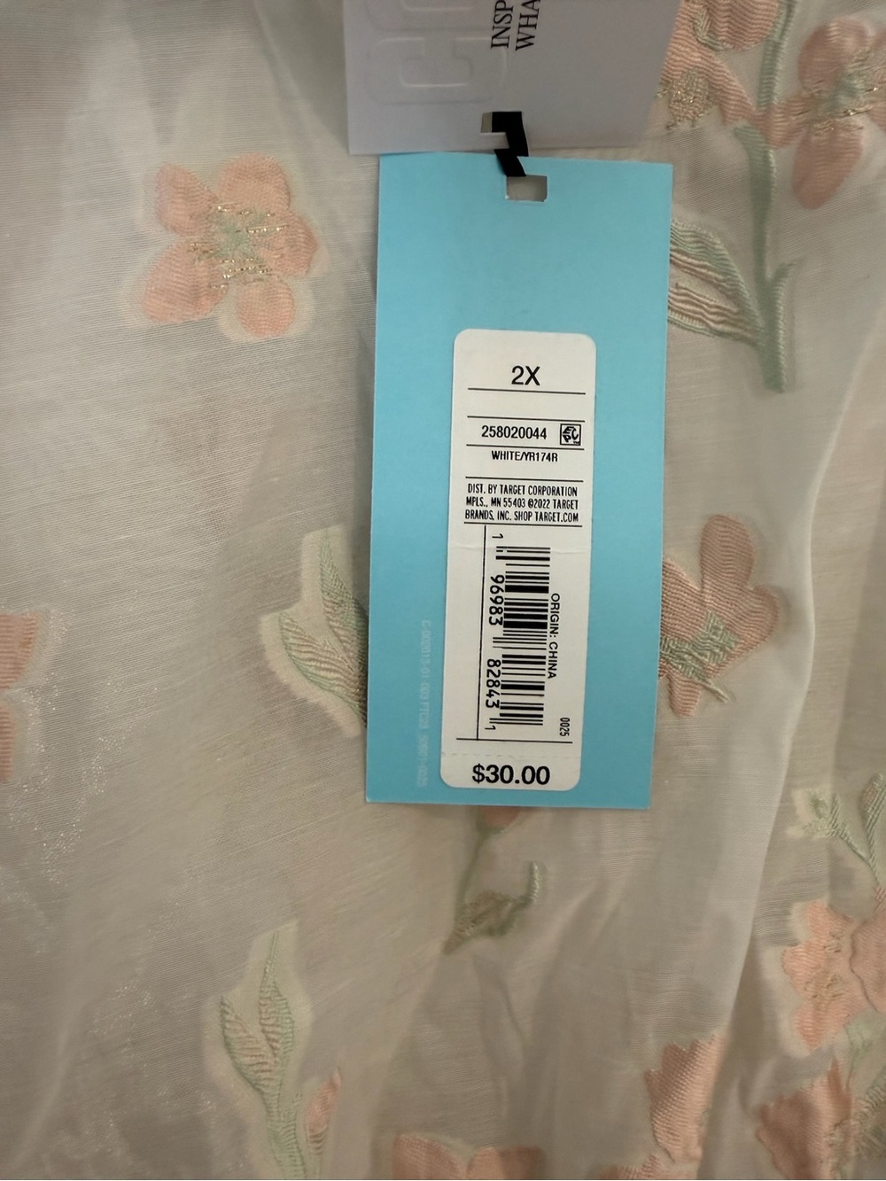 NWT Future Collective Women's Sheer Floral Puff-Sleeve Top (2X) - Picture 6 of 7